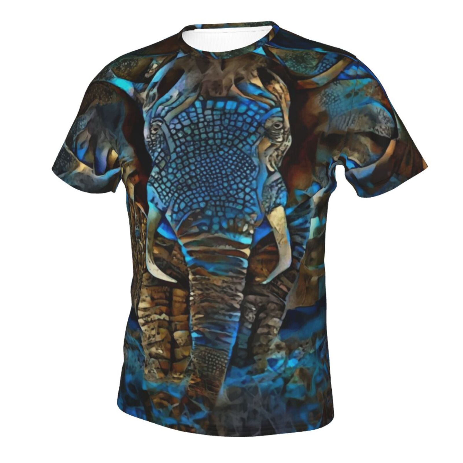 Elephant Brown Blue Mix Mdeia Elements Classic T-shirt